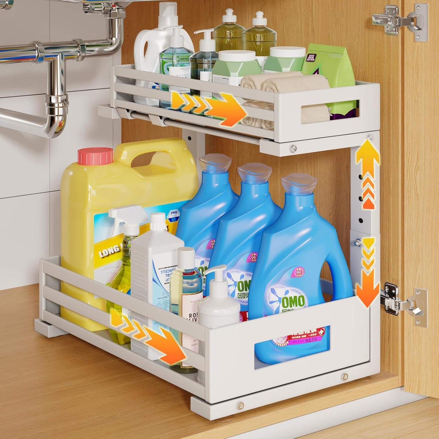 Under Sink Organizers and Storage for Kitchen and Bathroom