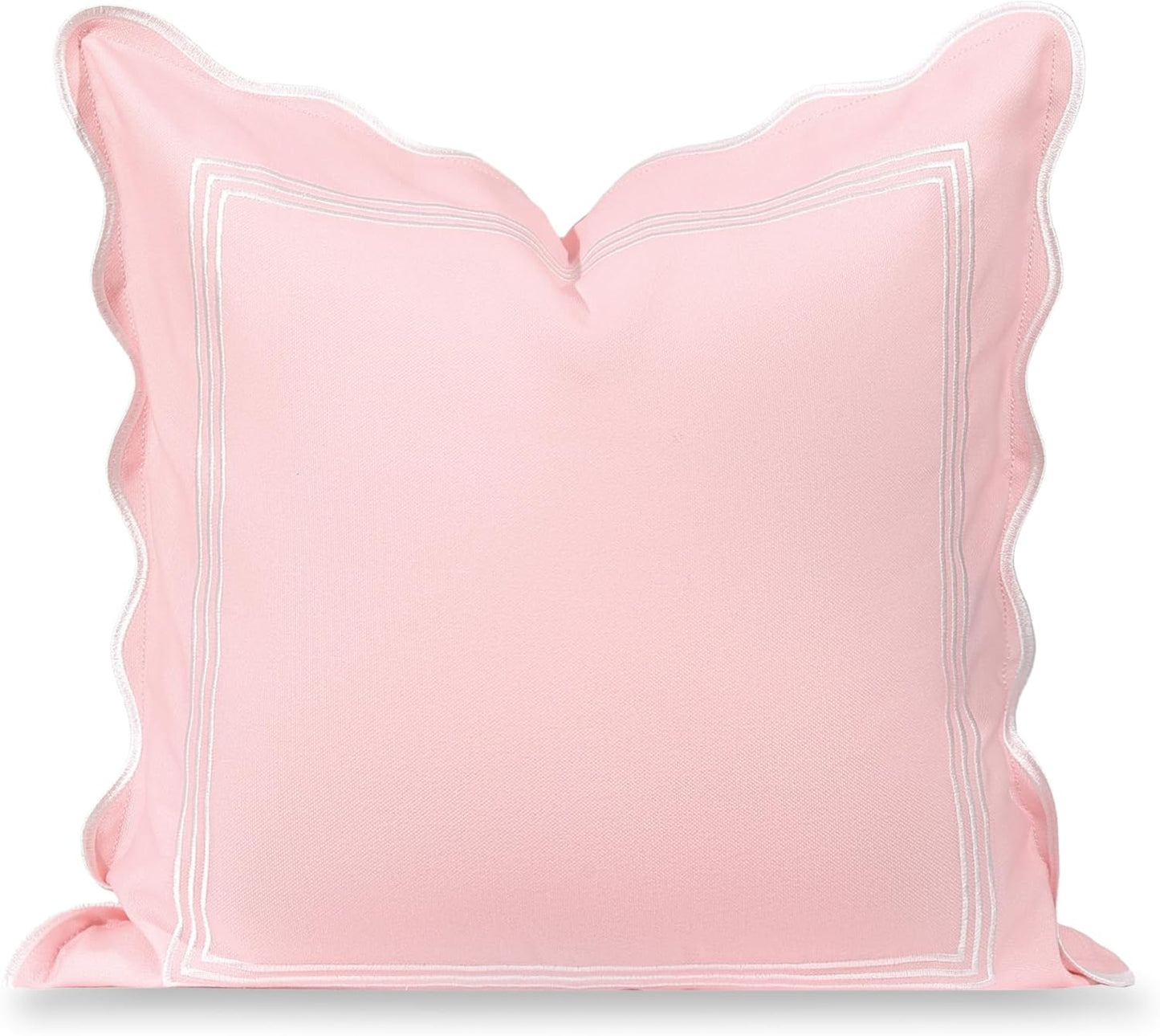 Hofdeco Premium Coastal Grandmillennial Scalloped Pillow Cover