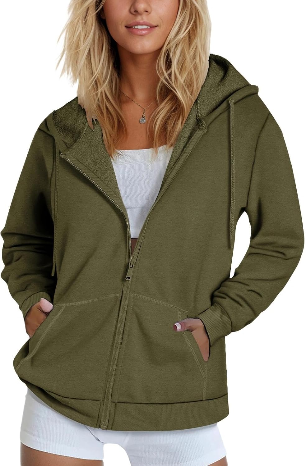 SMENG Womens Zip Up Hoodies Long Sleeve Casual Lightweight Jacket