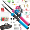 Kids Fishing Pole Kit with 59in Telescopic Rod and Reel Combo