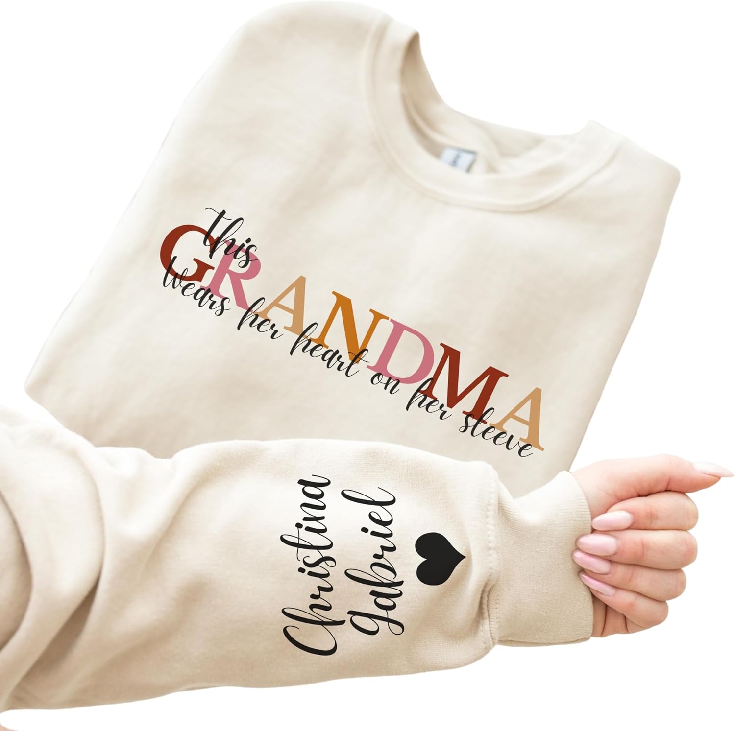 Personalized Grandma Sweatshirt - Custom Names Sleeve