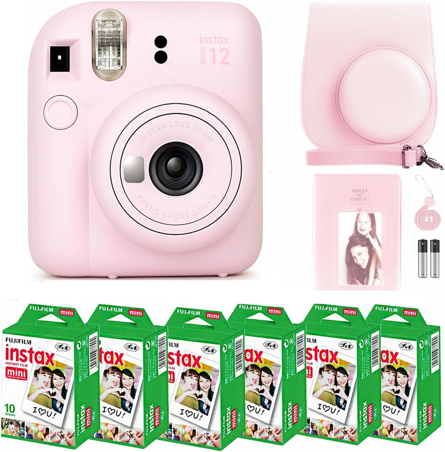Fujifilm Instax Mini 12 Camera Bundle with 60 Sheets of Film