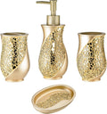 Sinatra 4pc Champagne Gold Bathroom Accessories Set - Stylish Bath Set