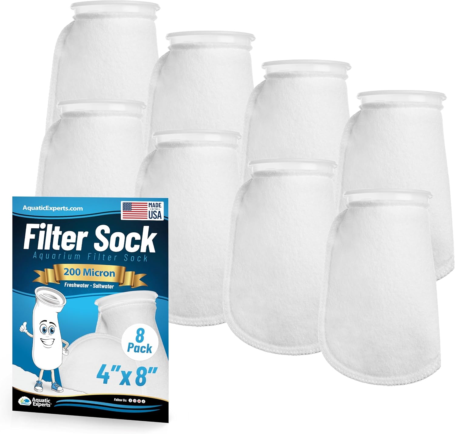Aquatic Experts 4 inch Ring Filter Socks for Clean Aquariums