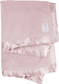 Dusty Pink Chenille Baby Throw - Plush Satin-Trimmed Comfort