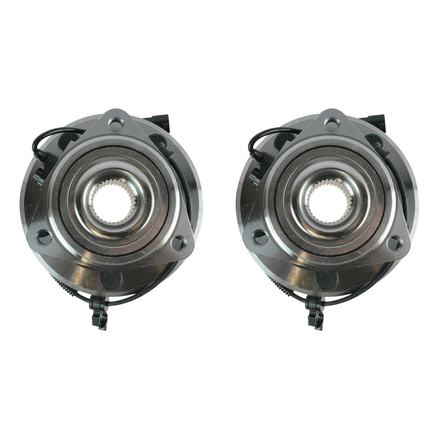TRQ 2 Piece Front Wheel Bearing & Hub Assembly Set for Jeep