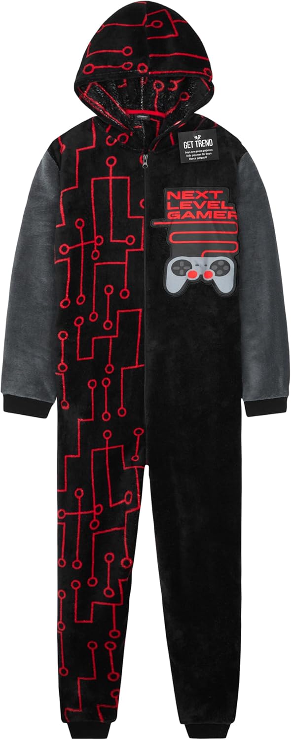 Get Trend One Piece Pajamas for Boys, Cozy Fleece Sleepwear