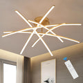 Gold LED Chandelier Semi Flush Mount Ceiling Light - Dimmable 65W