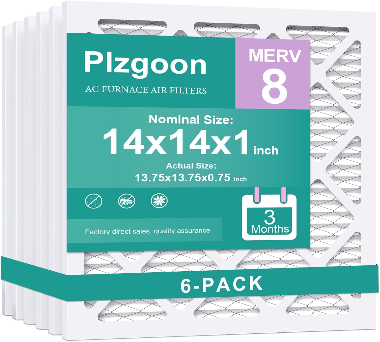 6 Pack MERV 8 Air Filters - Cleaner Air Guaranteed!