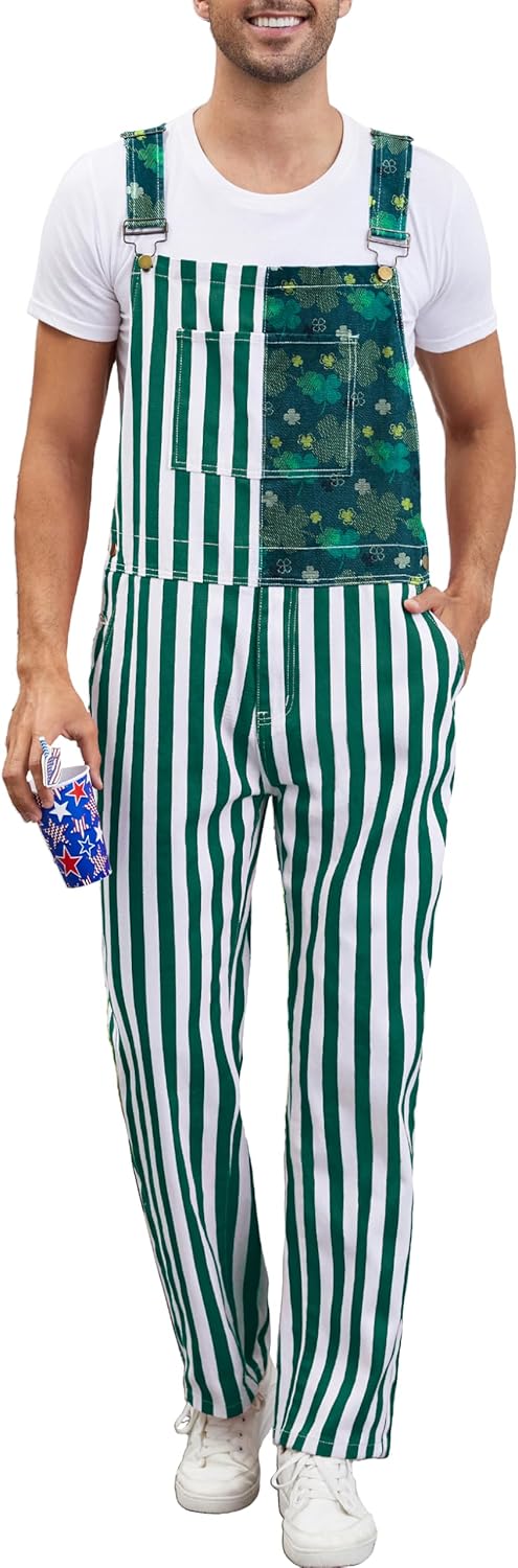 St Patricks Day Overalls for Men with Adjustable Straps