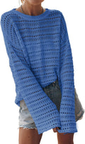 Sidefeel Womens Fall Sweaters Lightweight Crochet Hollow Out