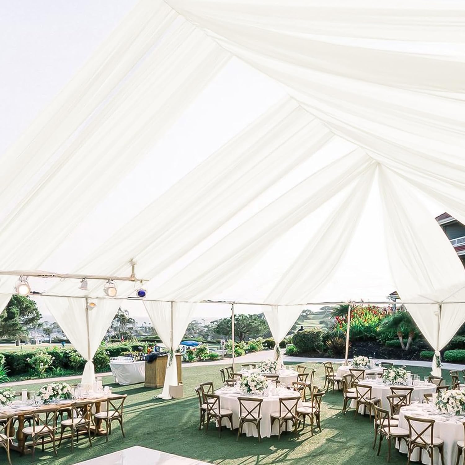 Ivory Ceiling Drapes for Wedding Arch and Party Decorations