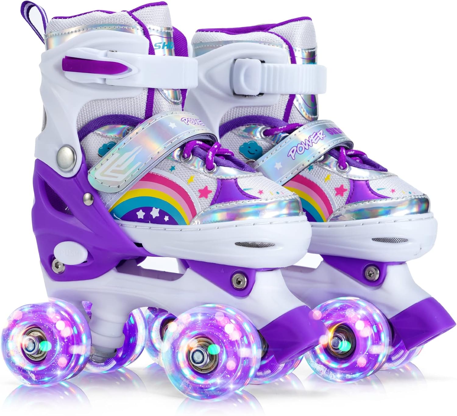 Girls Roller Skates for Kids Beginners with Light Up Wheels