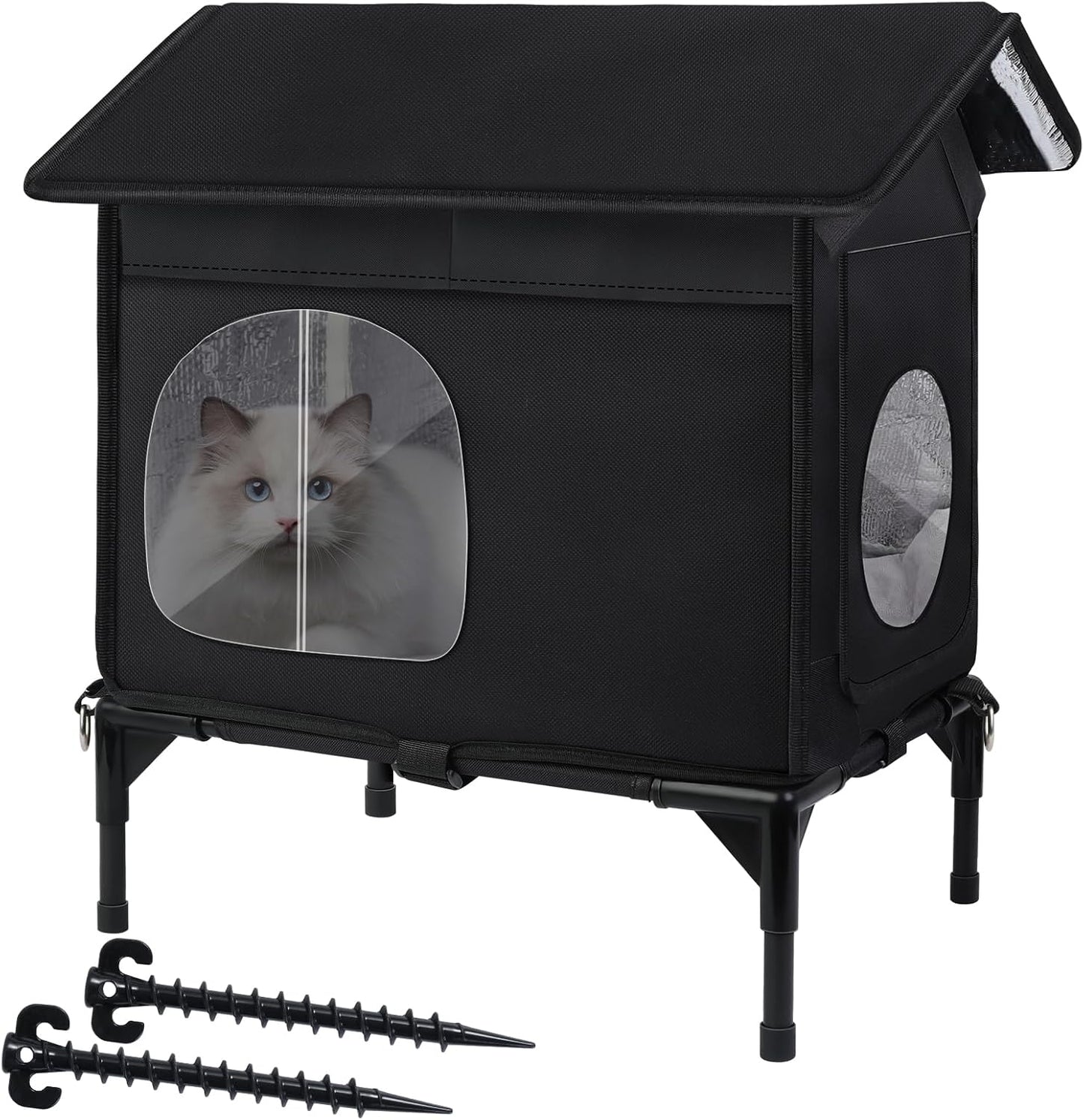 Weatherproof Feral Cat Houses for Outdoor Cats with Escape Door