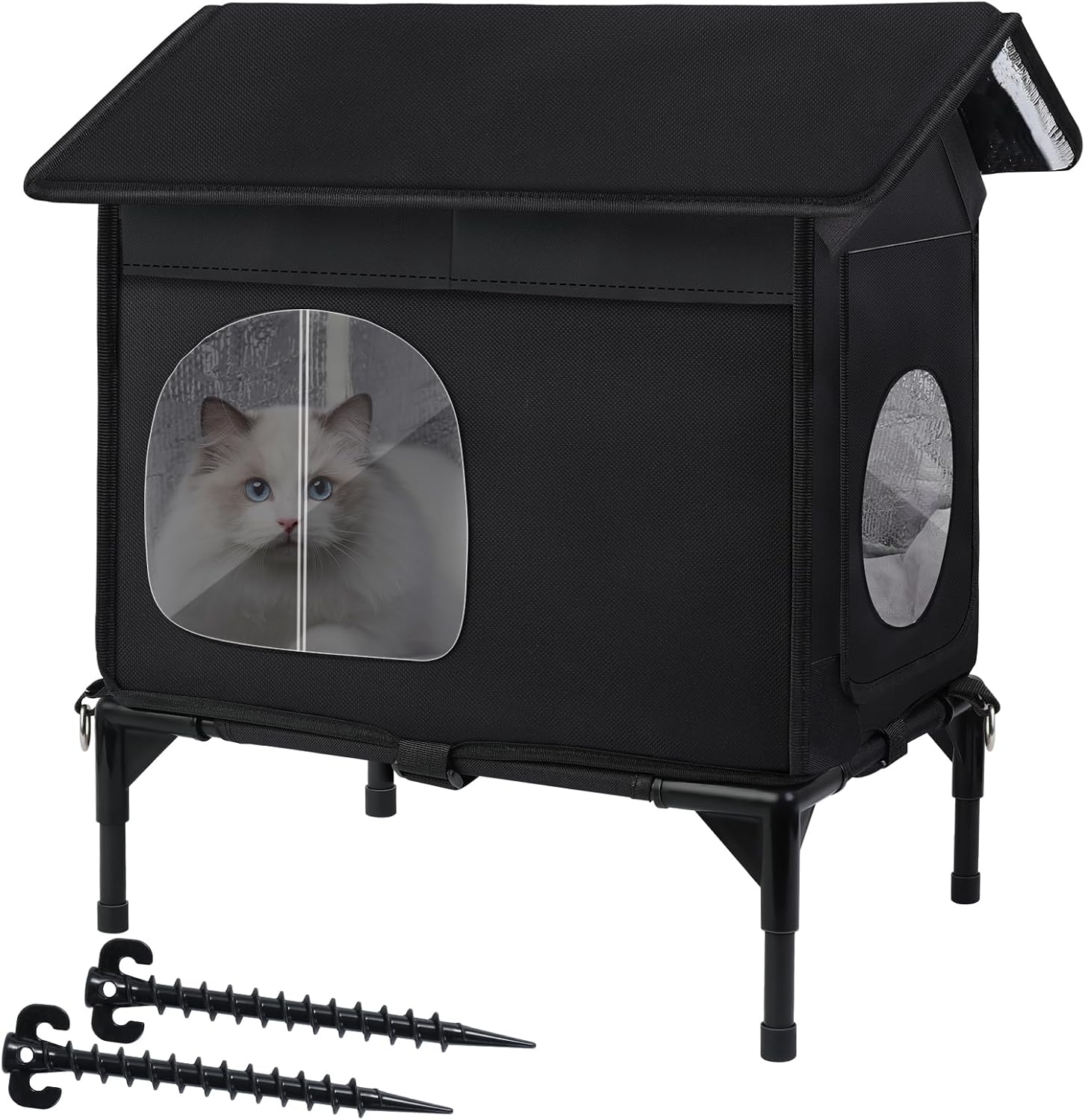 Weatherproof Feral Cat Houses for Outdoor Cats with Escape Door