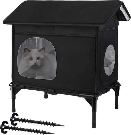 Weatherproof Feral Cat Houses for Outdoor Cats with Escape Door