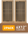 Floor Register 6 x 12 in 2 Pack - Adjustable Metal Floor Vent Covers