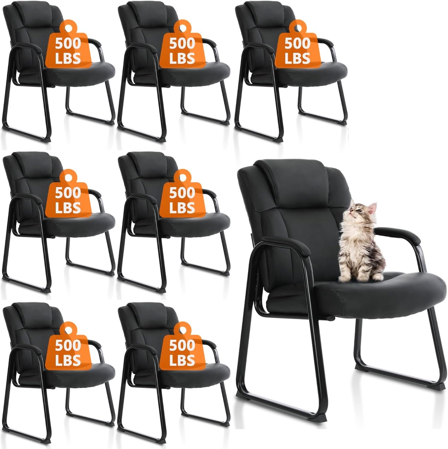 Big & Tall 500 lb. Guest Chair with Padded Arm Rest for Comfort
