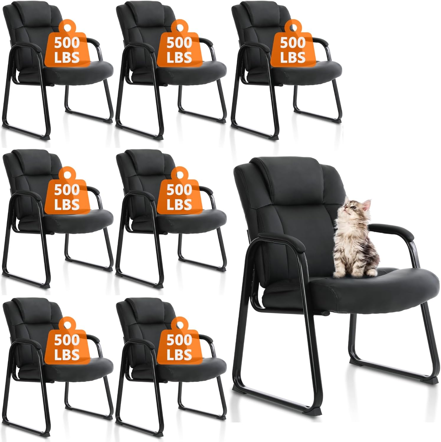 Big & Tall 500 lb. Guest Chair with Padded Arm Rest for Comfort