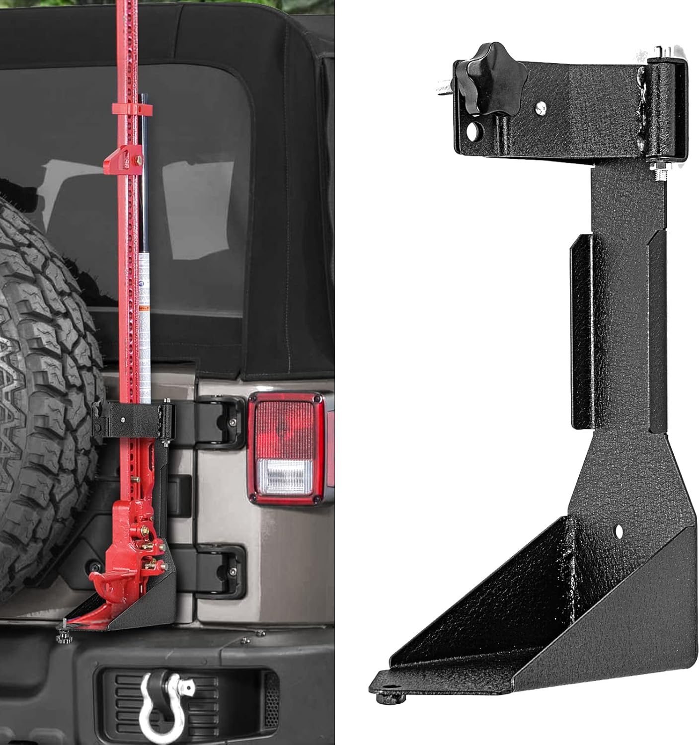 Jack Holder Tailgate Door Hinge Mount Bracket Kit for Jeep Wrangler
