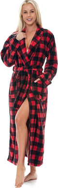 Alexander Del Rossa Plush Robe for Women - Long Thick Fleece Robe