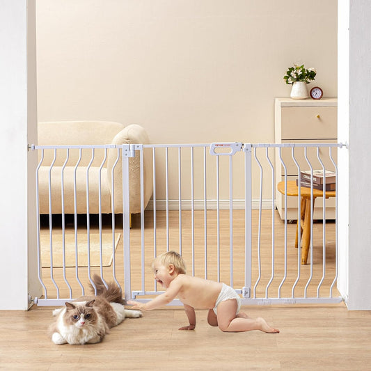 VEVOR Extra Wide Auto-Close Safety Gate - Easy Install, Pet-Friendly Design!