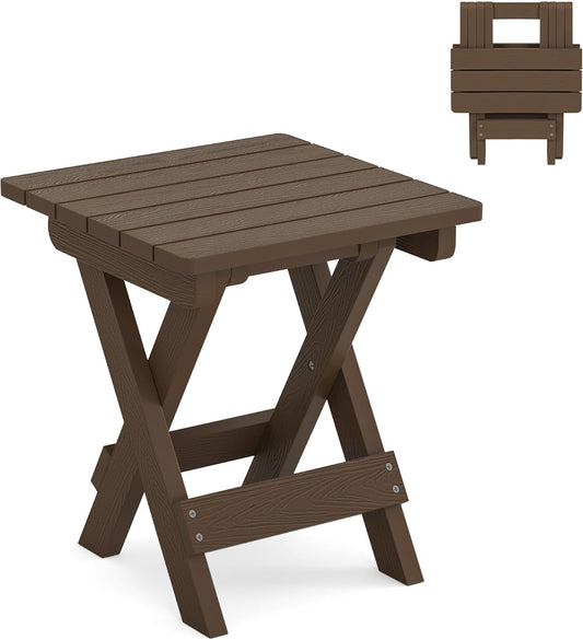 LUE BONA Small Outdoor Folding Side Table for Patio Use