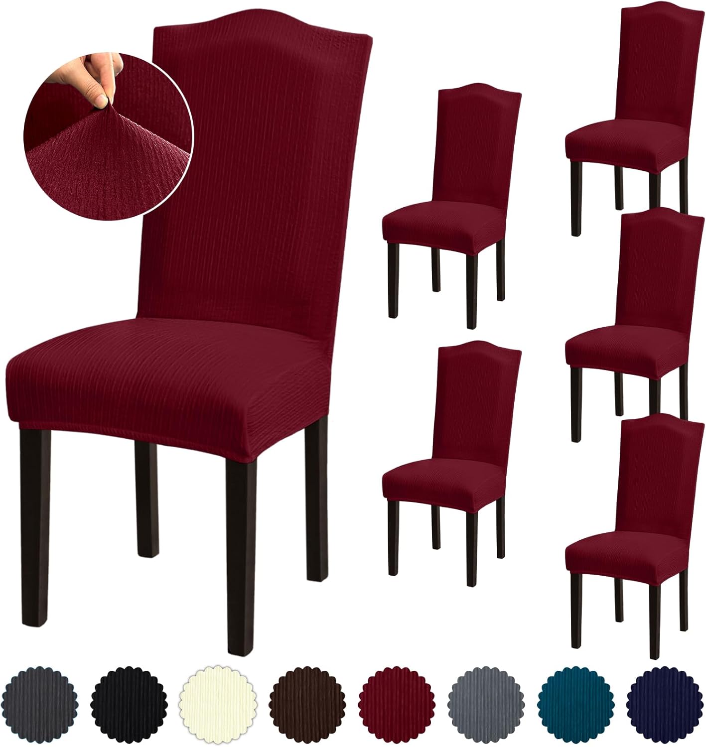 Stretch Dining Room Chair Covers Set of 6 for Various Events