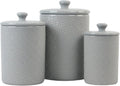 10 Strawberry Street Diamond 3 Piece Canister Set, Gray - Stylish