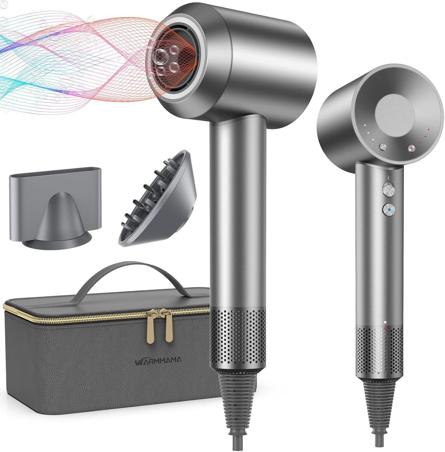 Ionic Hair Dryer with Diffuser for Fast Drying and Styling