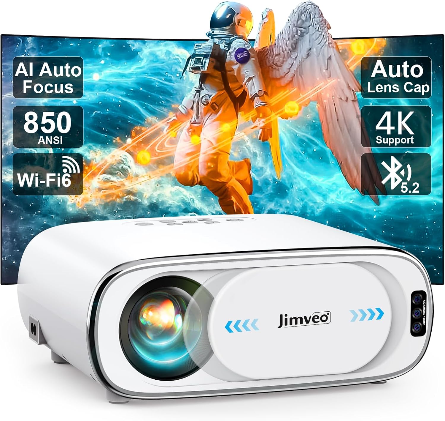 Portable 4K Outdoor Projector: AI Auto Focus
