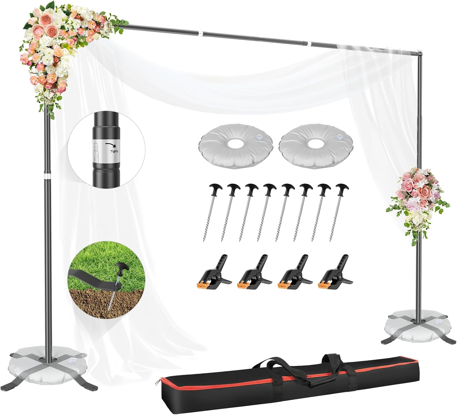 EMART Backdrop Stand 10x8.5FT Adjustable for Photography Events
