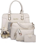 Women's 4Piece Tote and Shoulder Bag Set - Classic Chain Texture