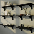 Willowy Real Wood Black Wall Shelves for Bedroom - 17 inch Set