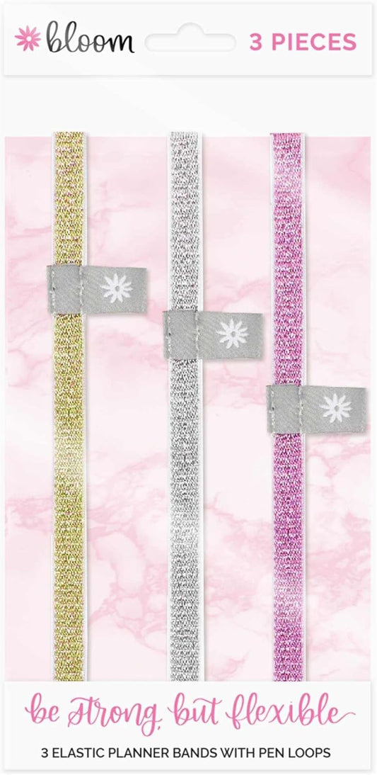 Set of 3 Metallic Planner Bands - Stretchy & Stylish!