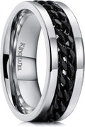 King Will Stainless Steel Spinner Ring - Stress-Free, Stylish Fidget Band