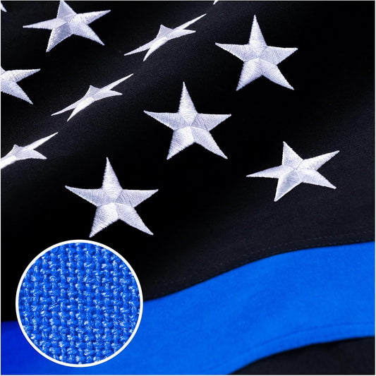 Thin Blue Line Flag 4x6 ft Heavy Duty Spun Polyester Design