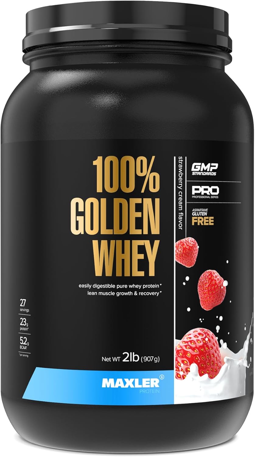 Maxler 100% Golden Whey Protein - Premium Strawberry Cream Flavor
