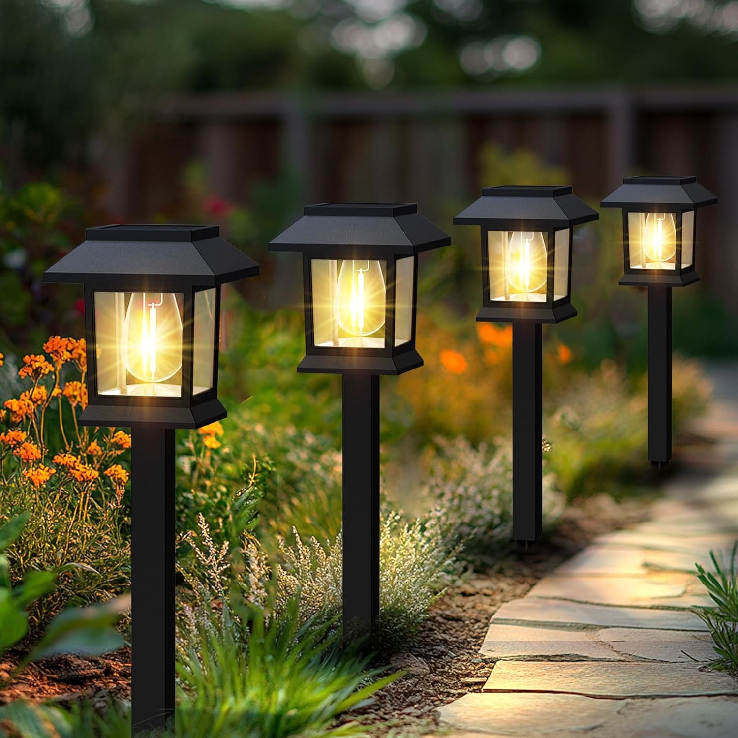 Solar Pathway Lights Outdoor, 12 Pack LED Waterproof Lights
