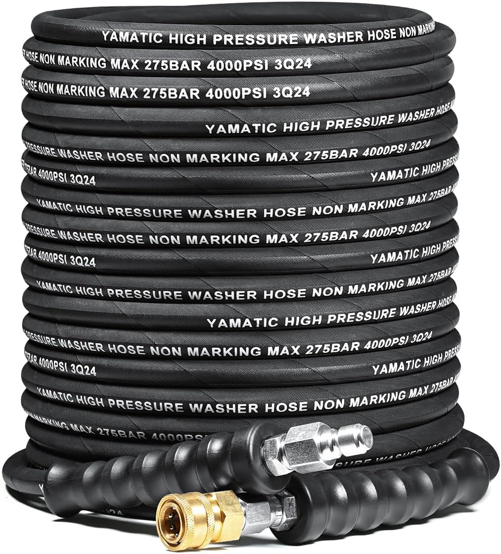 YAMATIC 5/16in Flexible Pressure Washer Hose 100FT for High Durability