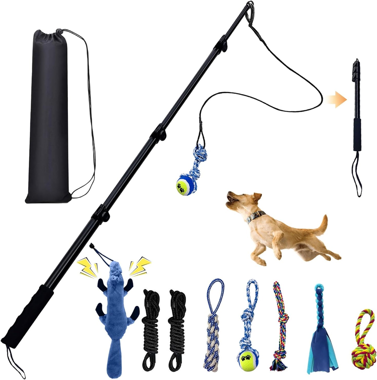 Flirt Pole for Dogs - Interactive Tug-of-War Toy for Fun
