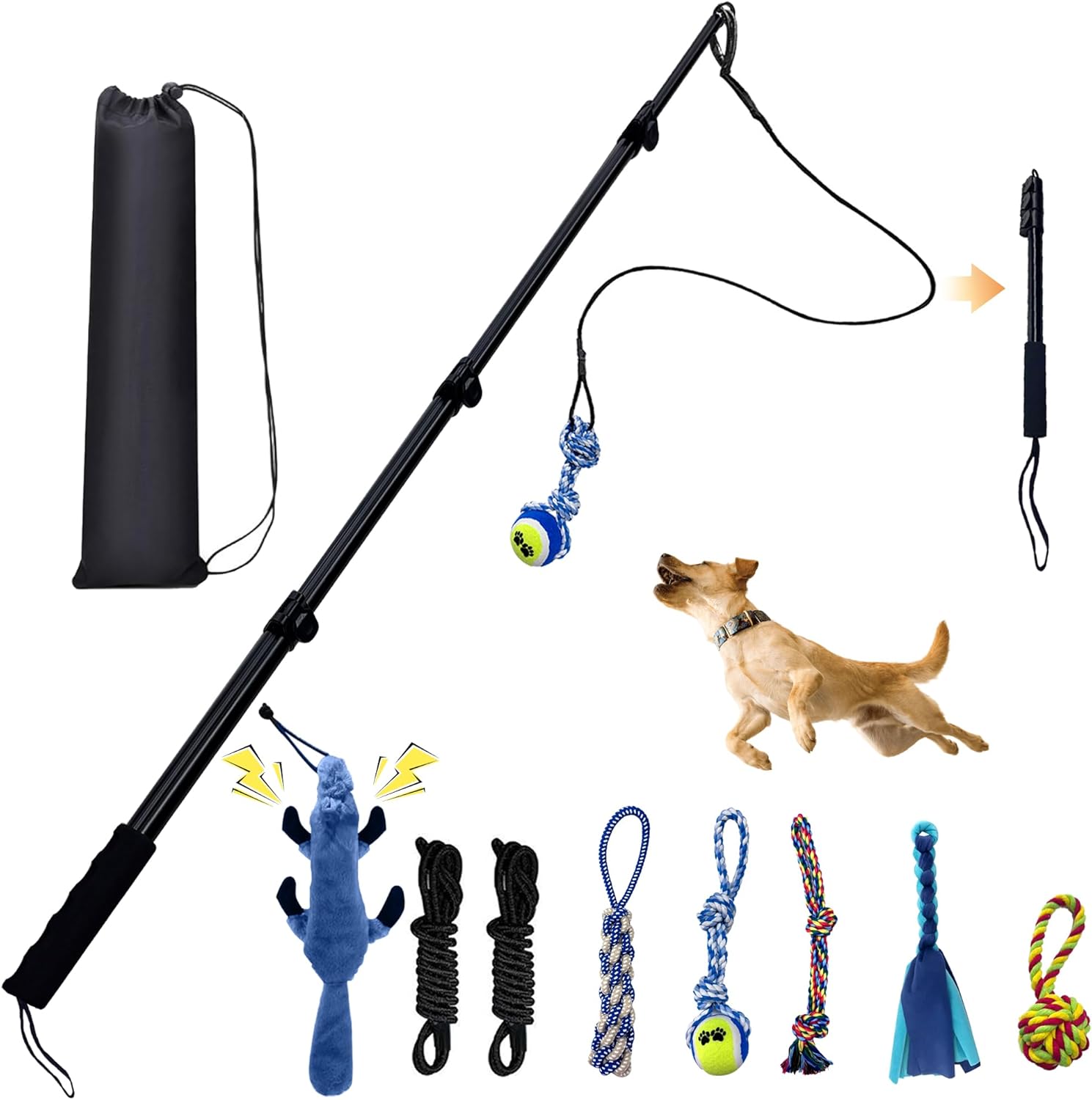 Flirt Pole for Dogs - Interactive Tug-of-War Toy for Fun