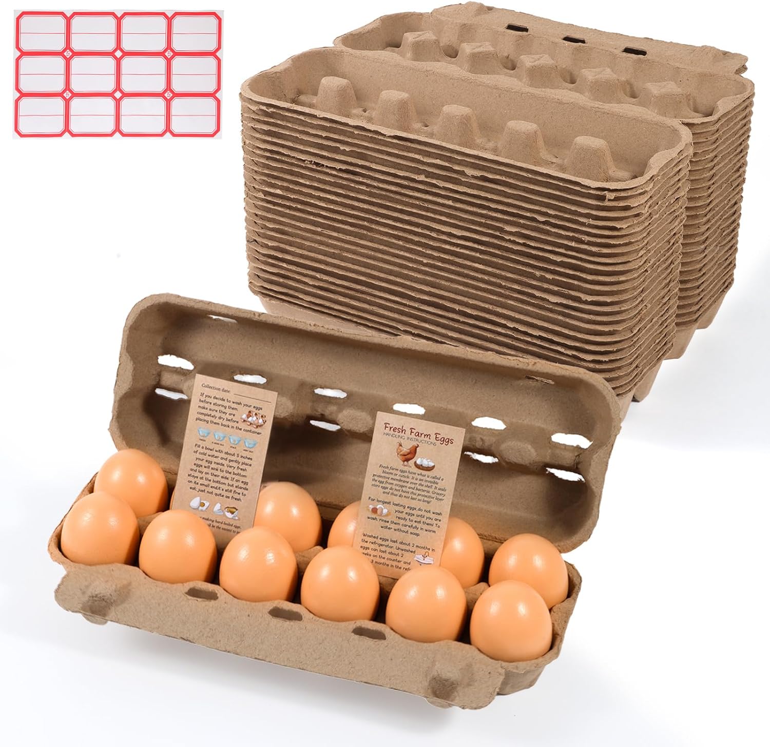 100-Pack Bulk Empty Egg Cartons for Storage and Freshness