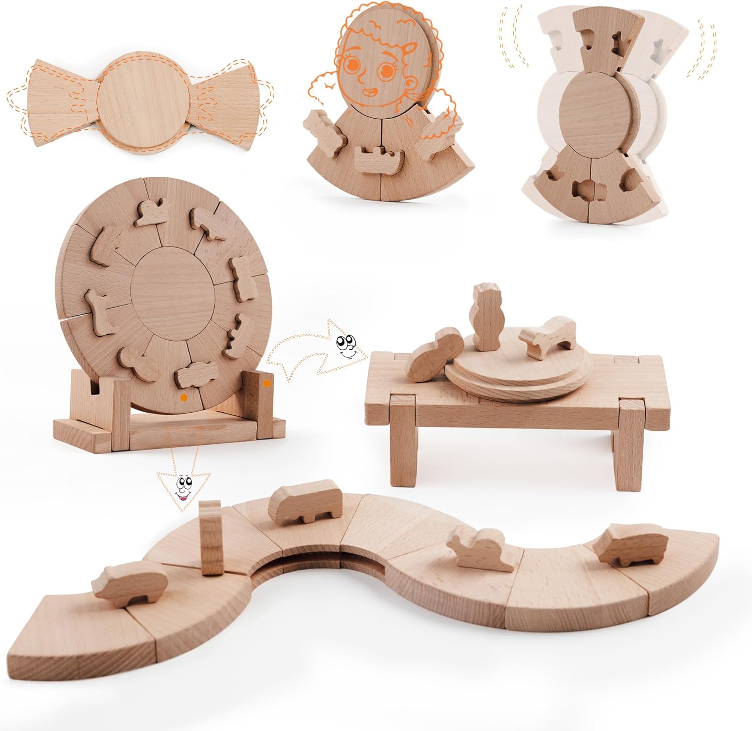 Edyfico Wooden Animal Puzzle Blocks