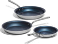 ProCoat Non Stick 3-Piece Frying Pan Set - 5-Ply Stainless - Induction Compatible - Crafted in Italy