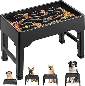 Tivray Elevated Slow Feeder Dog Bowls for Large Dogs - 2.2L Capacity