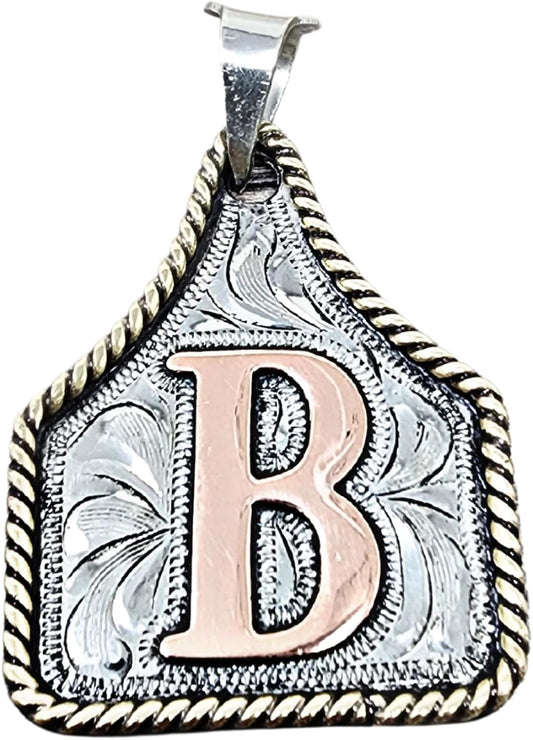 Handmade Cow Tag Copper Initial Necklace - Unique Personalized Jewelry