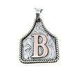 Custom Handmade Cow Tag Western Necklace with Copper Initial - Antique