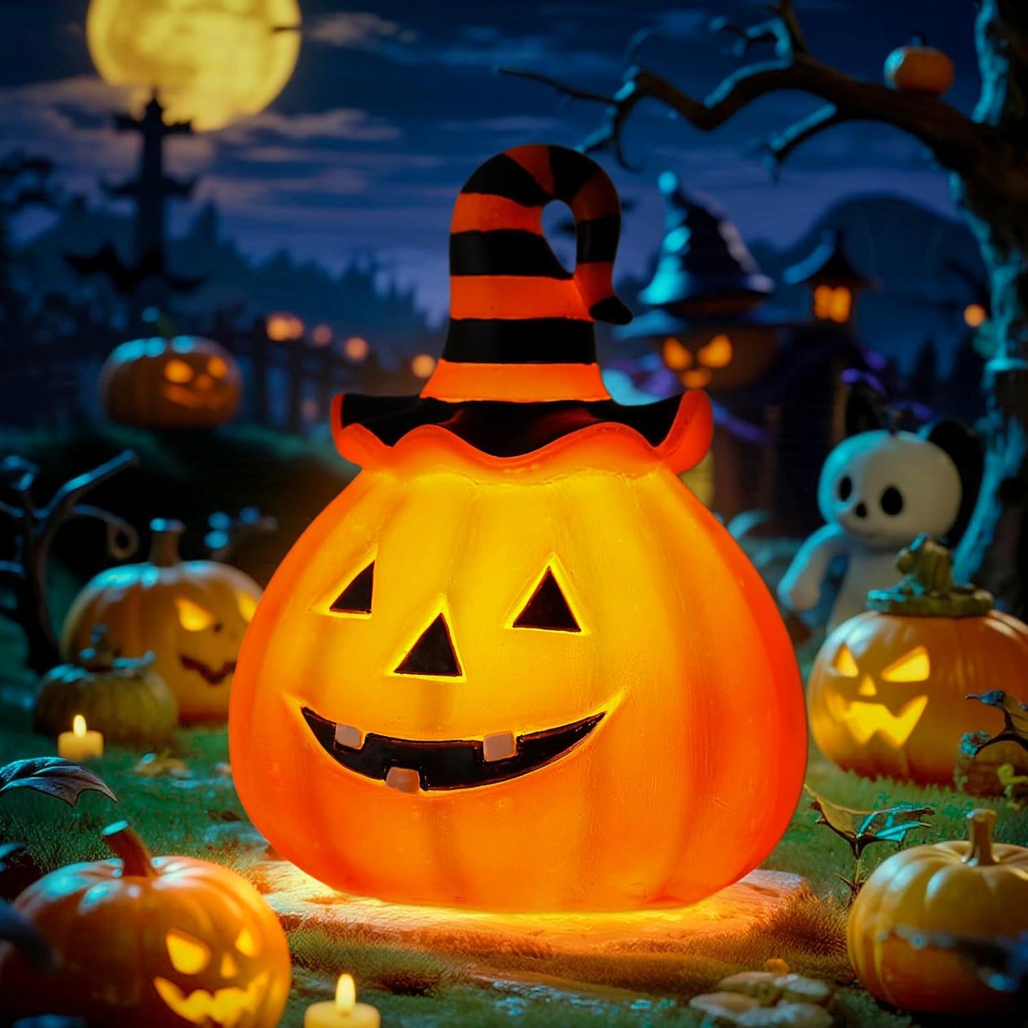 Halloween Pumpkin Decorations Outdoor Solar Lights for Yard