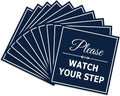Please Watch Your Step Sign Navy Blue/White - Large 10 Pack